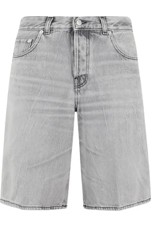 haikure Korte broeken, Dames, Grijs, W28, Katoen, Grijze Wijde Bermuda Jeans