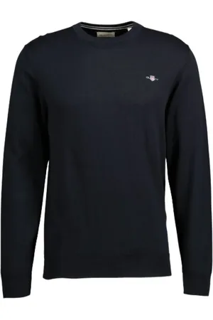 GANT Sweatshirts & Hoodies, Heren, Zwart, XL, Katoen, Tijdloos Katoenen C-Neck Sweatshirt