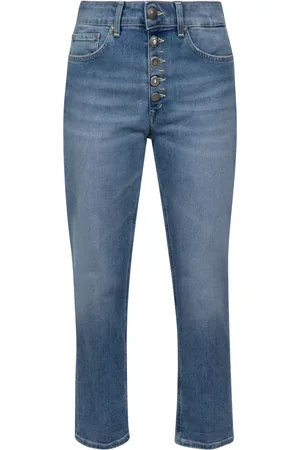 Dondup Jeans, Dames, Blauw, W26, Katoen, Straight Jeans Koons Model Enkellengte