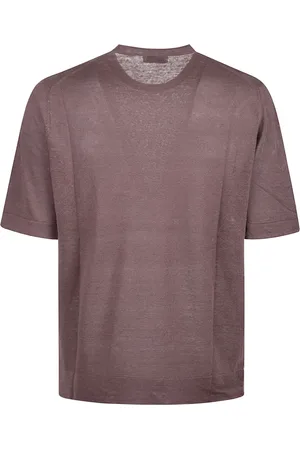 BALLANTYNE Tops, Heren, Bruin, L, Stijlvolle Plain Stitch T-shirt