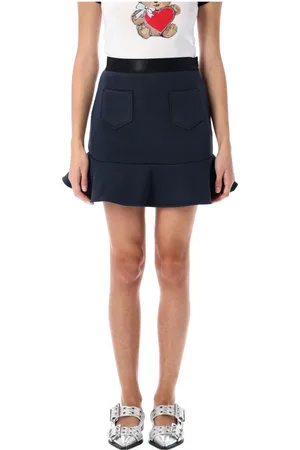 Ganni Rokken, Dames, Blauw, M, Katoen, Fleece Mini Rok