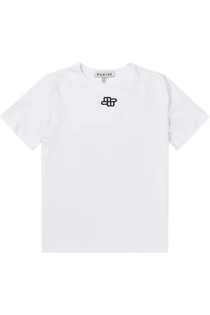 Munthe Tops, Dames, Wit, M, Katoen, Geborduurde katoenen T-shirt