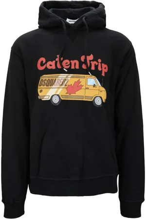 Dsquared2 Sweatshirts & Hoodies, Heren, Zwart, S, Katoen, Hoodie met grafische print