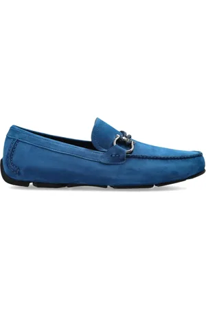 Salvatore Ferragamo Schoenen, Heren, Blauw, 42 EU, Suède, Suède Loafers