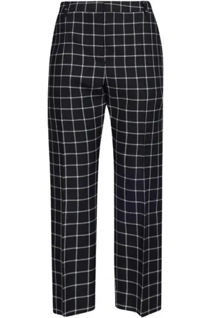 Marni Broeken, Dames, Zwart, M, Wol, Geruite Cropped Broek