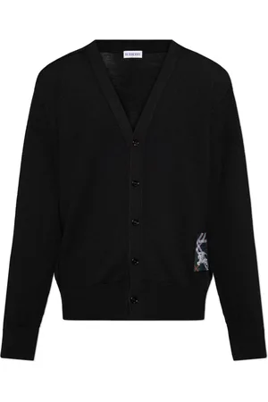 Burberry Truien, Heren, Zwart, L, Wol, Wollen Cardigan