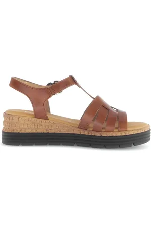 Gabor Schoenen, Dames, Bruin, 35 EU, Leer, Bruine sandaal met klittenbandsluiting