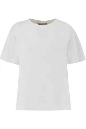 ERMANNO SCERVINO Tops, Dames, Wit, M, Katoen, Essential T-shirt met ronde hals