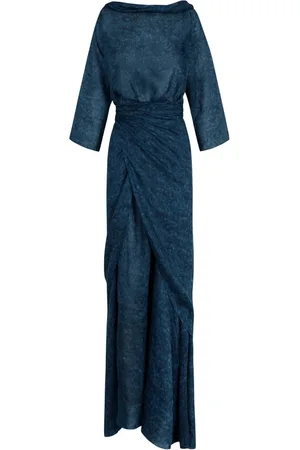 Cortana Kleedjes, Dames, Blauw, S, Wikkeljurk Tokyo Print