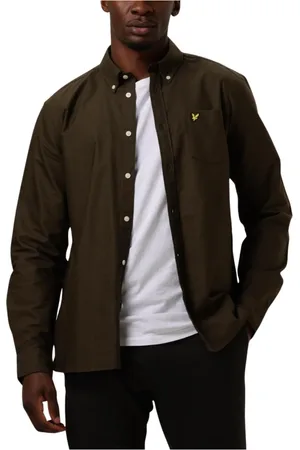 Lyle & Scott Overhemden, Heren, Groen, S, Katoen, Plain Oxford Shirt
