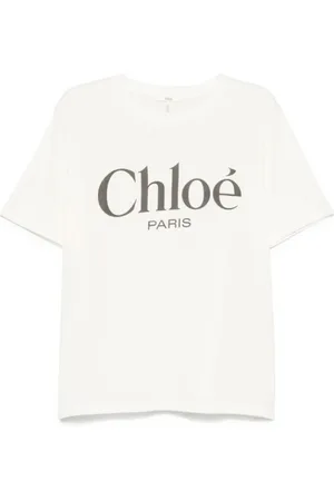 Chloé Tops, Dames, Wit, M, Katoen, Wit T-shirt