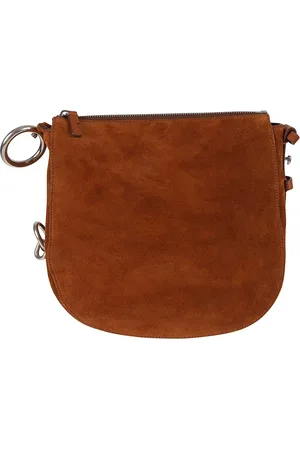 Burberry Tassen, Dames, Bruin, ONE Size, Leer, Knight Suede Clutch