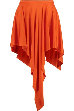 Stella McCartney Rokken, Dames, Oranje, M, Asymmetrische Viscose Rok