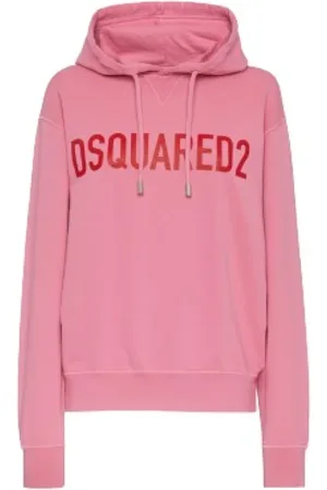 Dsquared2 Sweatshirts & Hoodies, Dames, Roze, L, Katoen, Hoodie met Iconisch Logo