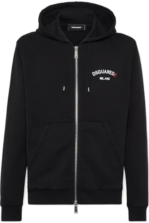Dsquared2 Sweatshirts & Hoodies, Heren, Zwart, M, Katoen, Casual Sweatshirt