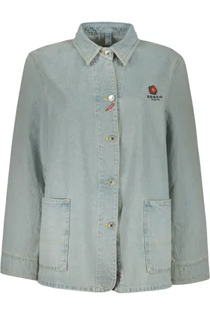 Kenzo Jassen, Dames, Blauw, S, Denim, Stijlvolle Denimjas met Logodetail