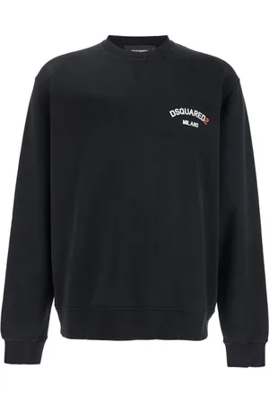 Dsquared2 Sweatshirts & Hoodies, Heren, Zwart, M, Katoen, Logo Crewneck Sweatshirt