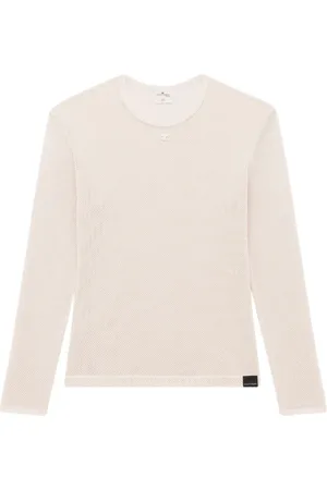 Courrèges Truien, Heren, , M, Katoen, Mesh T-shirt met Lange Mouwen