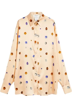Sportmax Blouses & Shirts, Dames, Veelkleurig, S, Elegante Zijden Blouse