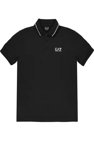 EA7 Tops, Heren, Zwart, M, Katoen, Polo Shirt met korte mouwen