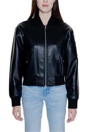 Calvin Klein Jassen, Dames, Zwart, M, Polyester, Zwarte Blazer met Rits