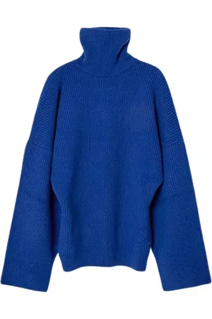 The Attico Truien, Dames, Blauw, S, Blauwe Gebreide Coltrui
