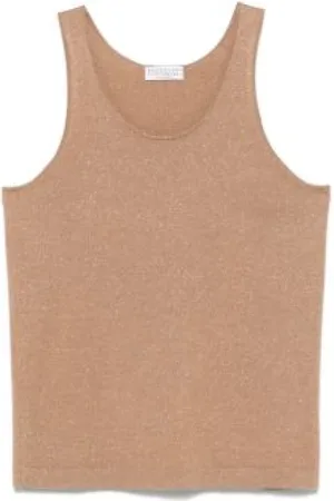 Brunello Cucinelli Tops, Dames, Bruin, S, Punto Lurex Top