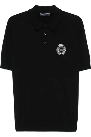 Dolce & Gabbana Tops, Heren, Zwart, L, Stijlvolle Gebreide Trui