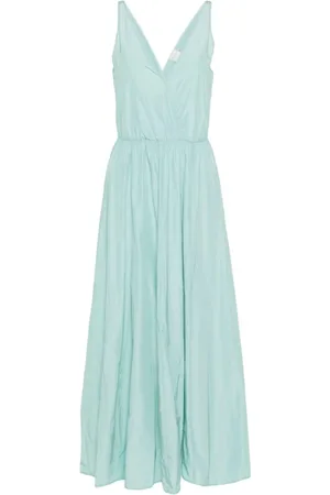 FORTE FORTE Kleedjes, Dames, Blauw, M, Clear Taffeta V-Neck Jurk
