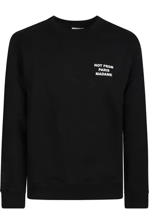 Drôle de Monsieur Sweatshirts & Hoodies, Heren, Zwart, S, Katoen, Stijlvol Sweatshirt met Opvallende Slogan