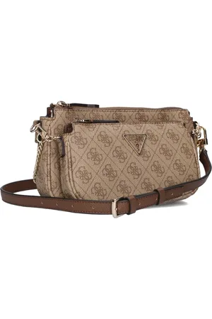 Guess Tassen, Dames, Bruin, ONE Size, Bruine Schoudertas Noelle Dbl Pouch