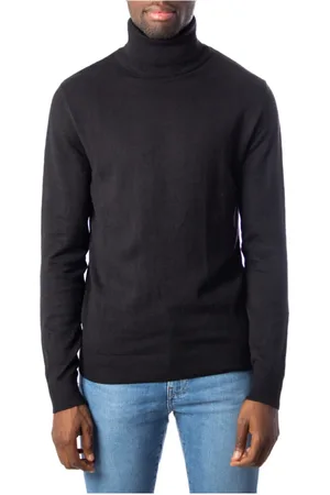 JACK & JONES Truien, Heren, Zwart, XS, Katoen, Heren Gebreide Coltrui