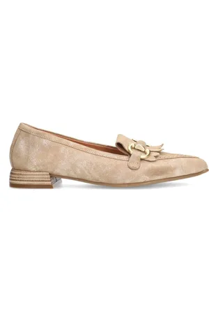 Manfield Schoenen, Dames, , 36 EU, Suède, Suède Loafers met Glitter