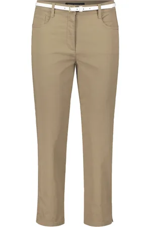 Betty Barclay Broeken, Dames, Groen, 2Xl, Slim Fit Zomerbroek met Riem