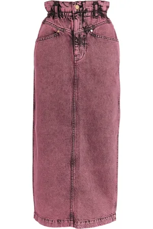 Essentiel Antwerp Rokken, Dames, Roze, S, Denim, Mauve Denim Midi Rok