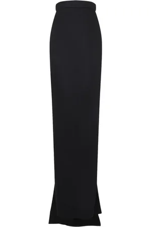 Rick Owens Rokken, Dames, Zwart, S, Linnen, Zwarte Linnen Rok Stijlvolle Silhouet