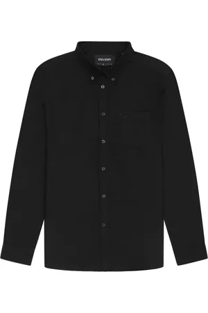Lyle & Scott Overhemden, Heren, Zwart, 2Xl, Katoen, Tonal Eagle Plain Oxford Shirt