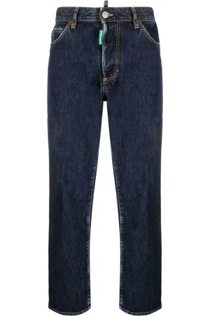 Dsquared2 Jeans, Dames, Blauw, M, Katoen, Cropped Straight-leg Jeans