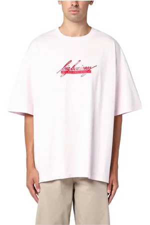 MARTINE ROSE Tops, Heren, Roze, S, Korte mouwen ronde hals T-shirt