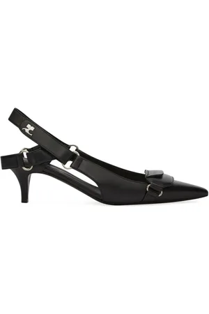 Courrèges Schoenen, Dames, Zwart, 36 EU, Leer, Racer Pointed-Toe Slingback Pumps