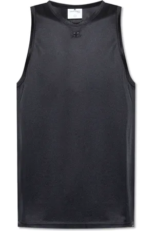 Courrèges Tops, Heren, Zwart, XL, Polyester, Sleeveless T-shirt