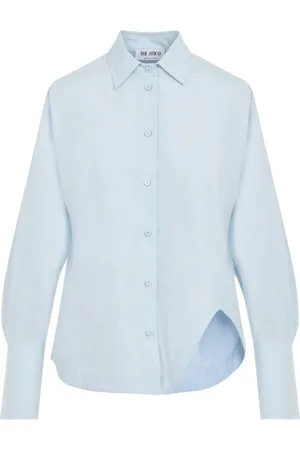 The Attico Blouses & Shirts, Dames, Blauw, S, Katoen, Blauw Katoenen Shirt