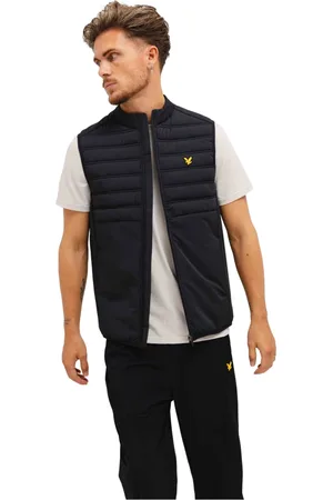 Lyle & Scott Jassen, Heren, Zwart, S, Nylon, Hybrid Double Baffle Bodywarmer