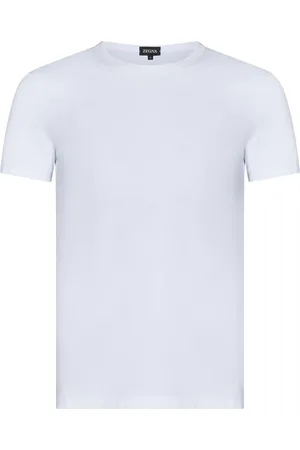 Ermenegildo Zegna Tops, Heren, Wit, M, Katoen, Wit T-shirt met ronde hals