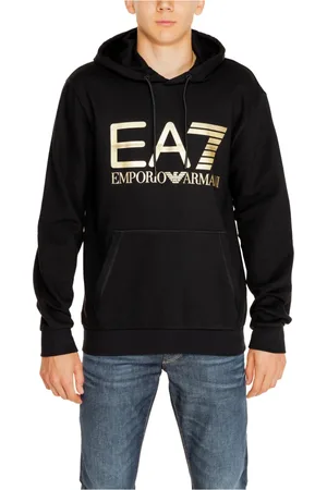 EA7 Sweatshirts & Hoodies, Heren, Zwart, XL, Katoen, Hooded Sweatshirt