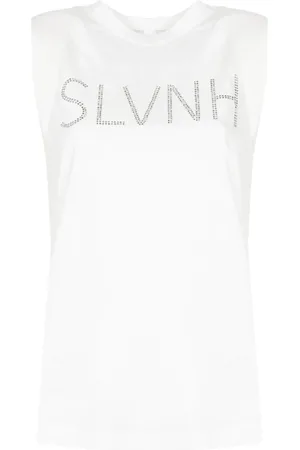 Silvian Heach Tops, Dames, Wit, M, Katoen, Sleeveless Top