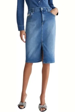 Liu Jo Rokken, Dames, Blauw, W27, Denim, Midirok van denim