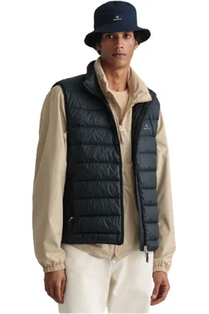 GANT Jassen, Heren, Zwart, M, Polyester, Mouwloze gewatteerde bodywarmer