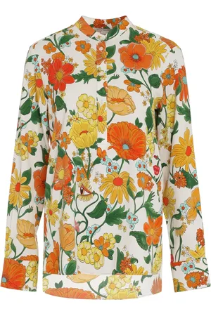 Stella McCartney Blouses & Shirts, Dames, Veelkleurig, S, Lady Garden Print Viscose Shirt