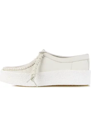 Clarks Schoenen, Dames, Wit, 40 EU, Wallabee Cup Moccasin Lifestyle Schoen